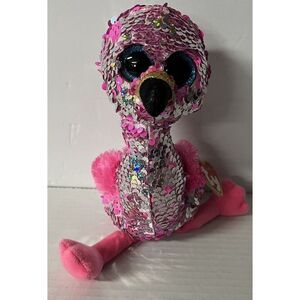 TY Flippables‎ Sequin Plush PINKY the Flamingo 10"